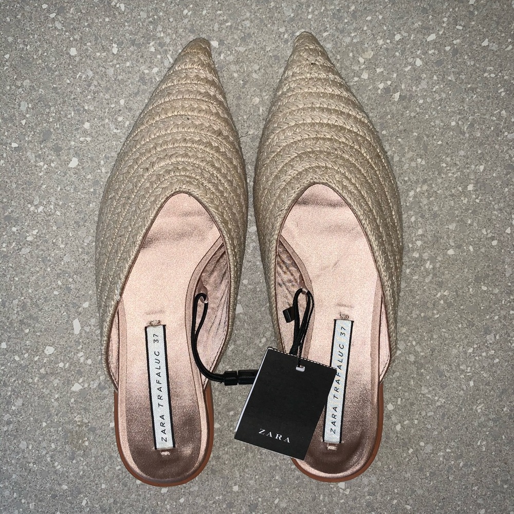 NWT Zara TRF Espadrille Slides